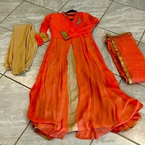 Pakistani maxi dress 3 pieces